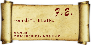 Forrás Etelka névjegykártya